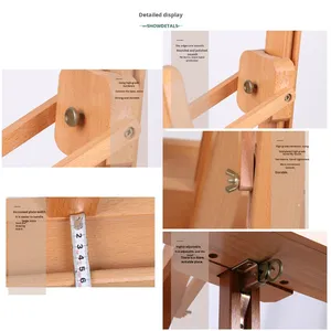 Nghiêng gỗ sồi sơn giá vẽ với trở lại hỗ trợ NGHỆ THUẬT SINH viên giá vẽ Hội Đồng Quản Trị và phân thiết lập với điều chỉnh đứng - Product Image 4