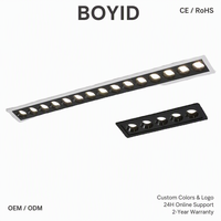 Boyid Luminaire LED encastré moderne en aluminium, grille linéaire, anti-éblouissement, bord étroit, CRI 90 élevé, angle de faisceau 24°, blanc neutre 4100K