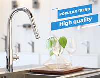 Nouveau robinet intelligent automatique à capteur infrarouge avec eau chaude et froide, sans contact, pour cuisine et salle de bain, finition nickel brossé, avec douchette extractible