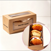 Boîte en carton incurvée à faible MOQ pour boulangerie, impression personnalisée pour café, donuts, gâteaux, desserts, vente en gros
