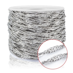 Fabricante de acero dorado, collar de cadena de <span class=keywords><strong>ondas</strong></span> de <span class=keywords><strong>agua</strong></span> de acero inoxidable, cadenas de eslabones de Metal de hierro, accesorios de fabricación de joyas Diy - Product Image 6