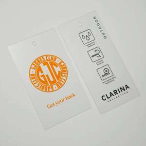 Xp-nhà máy trực tiếp màu đen mờ giấy Swing tag tùy chỉnh in hangtag logo dập nổi nhãn với dây thừng cho phụ kiện thời trang - Product Image 1