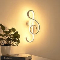 Lampe murale musicale 22W, lampe LED d'intérieur, chambre à coucher, salon, luminaires muraux modernes décoratifs, luminaires muraux modernes uniques en aluminium