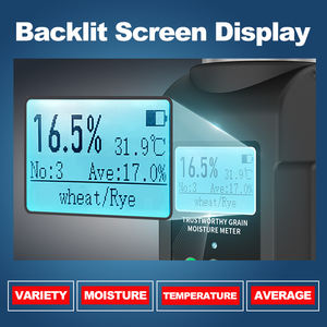 Medidor de Humedad para 40 Tipos de Granos, Analizador de Humedad para Granos, Maíz, Semillas de Arroz, Trigo, 14 Idiomas, Pantalla Digital Portátil - Product Image 3