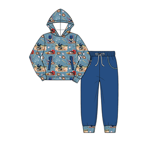Ensemble de vêtements pour bébé garçon : sweat à capuche à manches longues imprimé dessin animé baseball, pantalon de jogging et barboteuse zippée pour tout-petit - Product Image 6