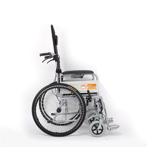 Air Manual Wheelchair 88x102x67cm Semi Reclining <b>Folding</b> With <b>Commode</b> Seat And Inflatable Tire - Product Image 1