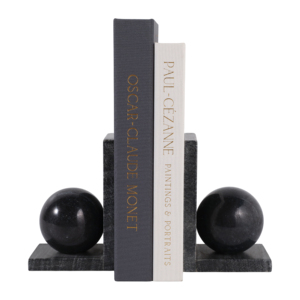 Fermalibri moderno in marmo con sfera per decorare la libreria, accessori decorativi per libri, per scrivania da ufficio e biblioteca domestica, scultoreo. - Product Image 2