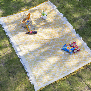 INS Outdoor Machine Washable Bohemian White <strong>Vintage</strong> <strong>Rug</strong> Camping Solid Color Picnic Sofa Blanket - Product Image 6