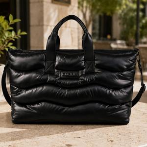 Sac fourre-tout de voyage pour femmes, sac à main en nylon souple de grande capacité, sac à bandoulière décontracté matelassé avec sangle réglable - Product Image 5