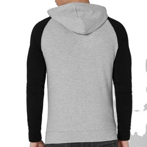 100% algodón hombres manga raglán liso teñido personalizado en blanco sudaderas con capucha de gran tamaño - Product Image 2