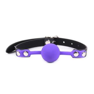 Cintura in morbida pelle bocca aperta bavaglio bondage sessuale palla in silicone schiavo fetish per coppie BDSM - Product Image 4