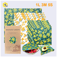 Envoltorios de Alimentos Reutilizables de Cera de Abeja y Algodón, Biodegradables, Libres de Plástico, con Impresión de Logotipo Personalizado, Tamaños S, M, L, Suministro de Fábrica
