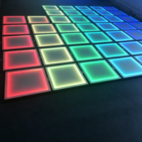 Piste de danse Infinity IP65 DMX512 RGBWA éclairée sans fil LED en verre miroir 3D, panneau magnétique pour mariage