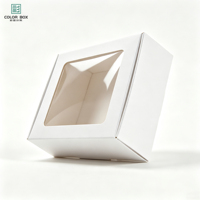 Mini boîtes en papier rigides rectangulaires avec fenêtres transparentes, revêtement UV, personnalisables pour l'emballage de gâteaux et de bonbons