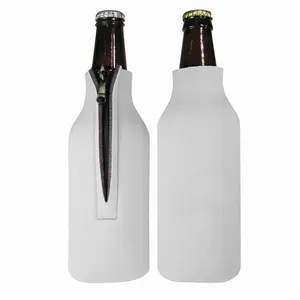 Custom Logo Neoprene Bottle Cooler Bags Sleeve Holder Insulation Zipper Beer Bottle Sleeve