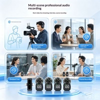Microphone Lavalier Sans Fil Omnidirectionnel Quatre-en-Un J99Pro avec Affichage Numérique et Connecteurs Type-C et Lightning pour Studio et Diffusion en Direct