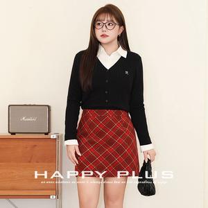 กระโปรงทรงเอลายสก็อตสีแดงสำหรับผู้หญิง แบรนด์ Runqi ไซส์พลัส เอวธรรมชาติ ผ้าโพลีเอสเตอร์ พร้อมป้าย - Product Image 5