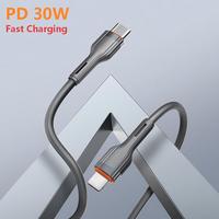 LDNIO LC641i kabel Data pengisi daya, kabel Data pengisi daya PD mendukung 1M tipe-c ke L, pengisian daya Cepat 30W
