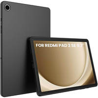 Étui de tablette fin et léger en TPU transparent noir pour Redmi Pad 2 SE 9,7 pouces 2026, résistant aux chocs, intérieur mat lisse