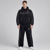 Ensemble de veste coupe-vent imperméable en tissu mesh personnalisé CHIDAOREN avec doublure en tissu mesh, pantalon de jogging 2 pièces, imprimé réfléchissant, survêtement pour homme