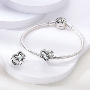 Colgantes Personalizados en Forma de Corazón con Cuentas de Zirconia de Colores, Plata <span class=keywords><strong>925</strong></span>, Accesorios de Joyería Hechos a Mano para Pulseras y Collares, Suministro al por Mayor - Product Image 6