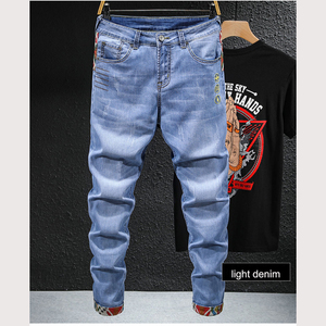 Pantalones vaqueros ajustados para <span class=keywords><strong>hombre</strong></span>, tela mixta, nuevo diseño, hechos a medida - Product Image 5