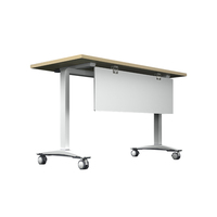 Mobilier de bureau moderne blanc Table de formation en bois convertible avec roues pour réunions et conférences