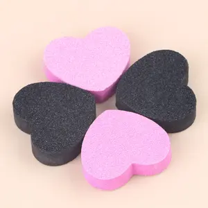 Bloques de limas de uñas de esponja rosa de doble cara 100/180, pulidor de lija, forma de corazón, herramientas de manicura - Product Image 3