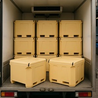 Bac de transport isotherme en plastique de 660 L pour poissons vivants et crevettes – Conteneur de stockage et de transport de grande capacité