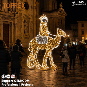 TOPREX Luz LED 3D con Motivo de Reyes Magos en Camello para Escena de Natividad, Gran Decoración Comercial de Grado Exterior para Plaza Navideña - Product Image 1