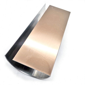 Bandes de finition en acier inoxydable de couleur satinée or rose, forme incurvée personnalisée - Product Image 6