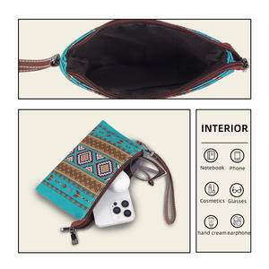 Sac à main long géométrique style bohème pour femme, collection transfrontalière 2026, portefeuille vintage européen et américain avec fermeture éclair antivol pour le travail et les trajets quotidiens - Product Image 3