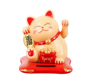 Solar Powered Modern Beckoning Cat <b>Ornament</b> for Home Office Decoration Birthday Gift - Product Image 2