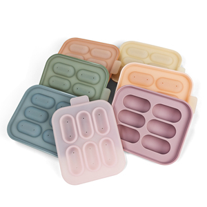 <span class=keywords><strong>Bac</strong></span> <span class=keywords><strong>à</strong></span> glaçons en silicone sans BPA <span class=keywords><strong>avec</strong></span> <span class=keywords><strong>couvercle</strong></span>, personnalisable <span class=keywords><strong>avec</strong></span> logo, pour aliments, aliments pour bébés, purée de fruits - Product Image 1