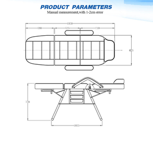 เตียงนวดปรับระดับได้สีเบจสำหรับร้านเสริมสวย สปา ทำทรีทเมนท์เสริมความงาม ต่อขนตา ทำทรีทเมนท์ผิวหน้า ทำเล็บเท้า สักคิ้ว - Product Image 2
