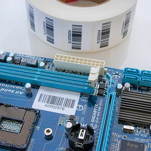 Étiquette adhésive personnalisée en PET, transfert thermique sensible <span class=keywords><strong>à</strong></span> la chaleur, résistante aux hautes températures pour carte de circuit imprimé et ordinateur - Product Image 1