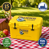 Glacière d'extérieur rotomoulée personnalisée 45QT grande capacité, réutilisable, isotherme, étanche, en PE, avec impression de lettres, pour aliments et boissons