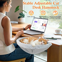 Lit de bureau pour chat, hamac en peluche pour chat, pliable, à clipser sur le bureau, adapté à divers ordinateurs de bureau