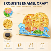 Aimant de réfrigérateur personnalisé en métal, logo personnalisé 2D 3D, aimant en métal plaqué émail, aimant puissant personnalisé, aimant de réfrigérateur