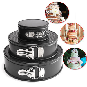 Nonstick <strong>Bakeware</strong> <strong>Sets</strong> 4inch 7Inch 9inch 3pcs Round Shape Quick Release Leakproof Springform Cake Pan <strong>Set</strong> - Product Image 1