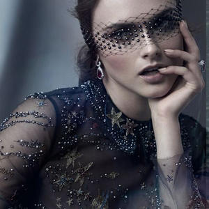 Crystal Birdcage Beads <span class=keywords><strong>Black</strong></span> Mesh Face <span class=keywords><strong>Veil</strong></span> accessori per capelli velo da sposa per la sposa - Product Image 2