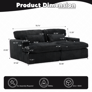 Sofá Seccional Modular de Piel Sintética de Lujo, Sofá Convertible de Combinación Libre con Otomana y Cojines con Resortes Ensacados para el Hogar - Product Image 2