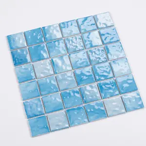 Creative Mirrors Mosaic Tile Glass Waterjet Marble Modern Hotel Cheap China for Swimming Pool Outdoor Bathroom Floor 48*48 White