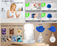 Machine de nettoyage de chapeaux automatique portable multifonctionnelle, séchage, mise en forme, désinfection, vapeur pour casquettes et chapeaux