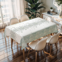 Nappe jetable RNPT en PVC+PU tissé à motif floral, résistante à l'huile et à l'eau, pour salle à manger et restaurant