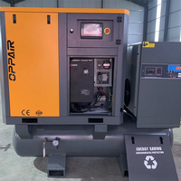 Compresseur d'air à vis silencieux OPPAIR 10HP 7.5kw tout-en-un avec réservoir d'air en acier inoxydable