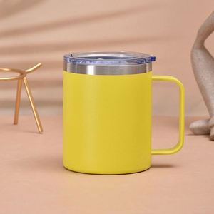 แก้วสเตนเลสมีหูจับดีไซน์เรียบง่ายสี12ออนซ์ออกแบบเองได้ - Product Image 5