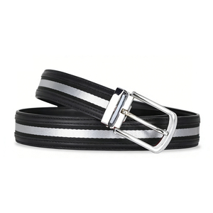 Cintura da Uomo all'Ingrosso con Fibbia ad Ardiglione in Nastro di Poliestere e Pelle PU con Fettuccia Intrecciata - Product Image 1