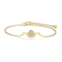 Bracelet tendance en zircon plaqué or soleil et lune, populaire et très vendu, pour couple, un pour homme, un pour femme, accessoires de mode pour les mains