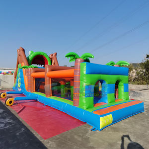 Château gonflable commercial combiné avec toboggan et structure de jeu pour enfants, parcours d'obstacles crocodile - Product Image 5